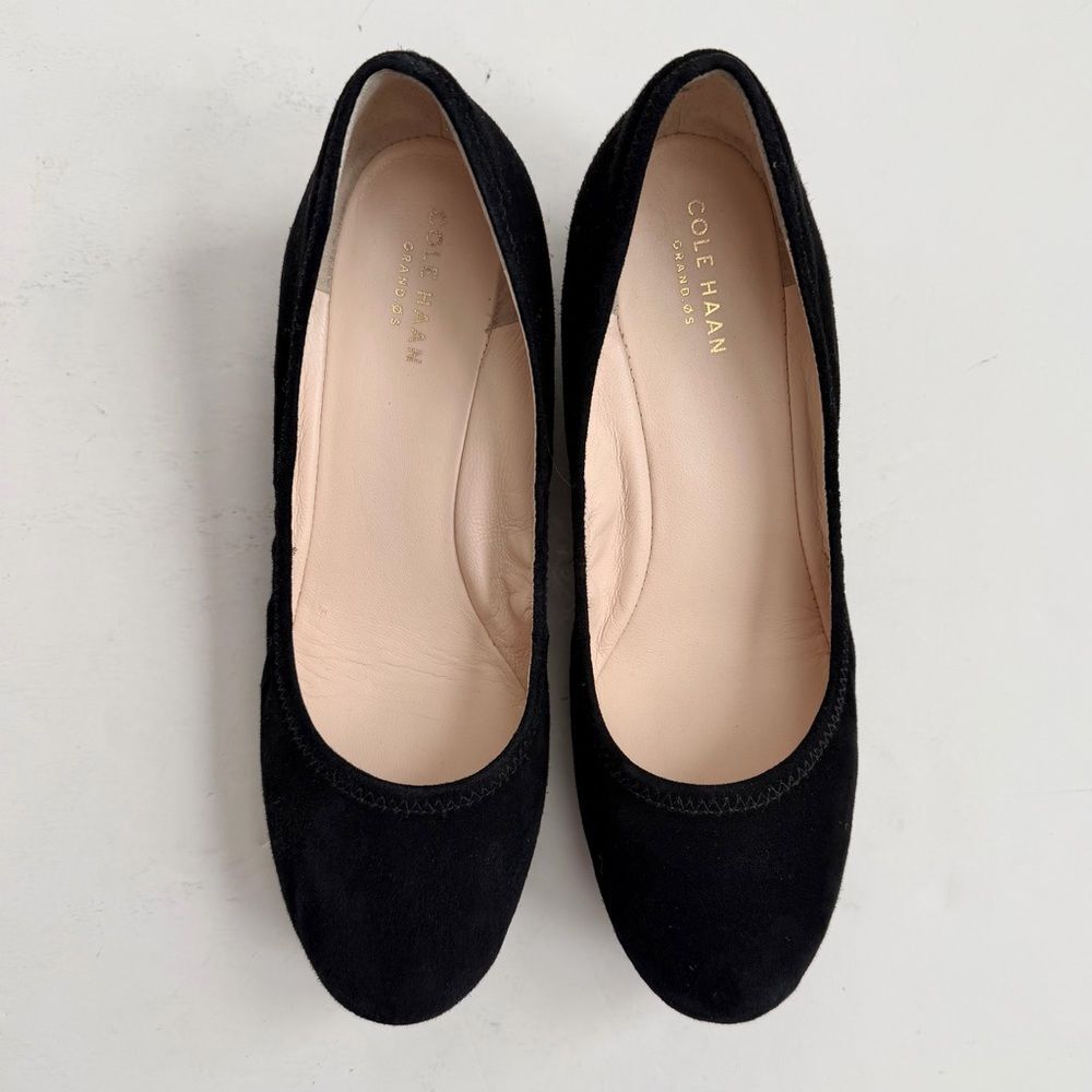 Cole Haan Sadie Wedge Pumps Black Suede Size 7 1/2 - Picture 5 of 12